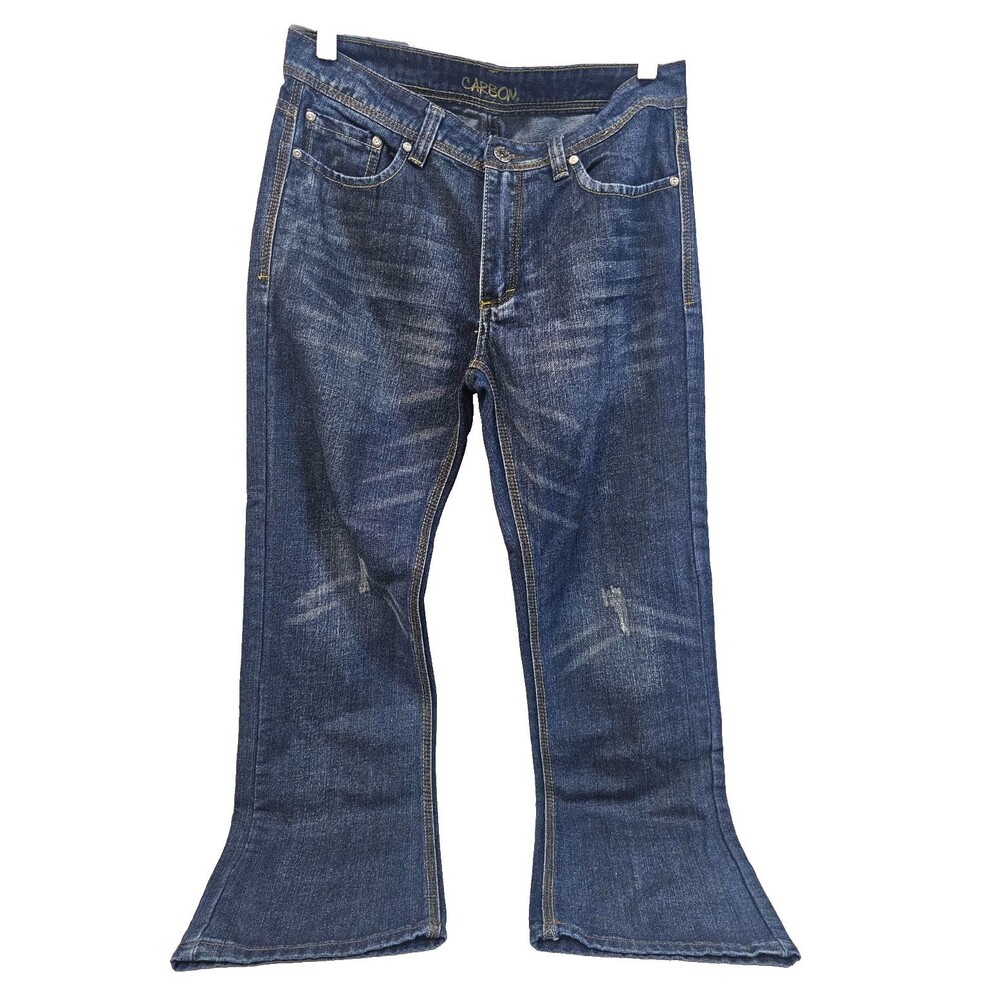 Carbon Men’s Low Rise Bootcut Blue Denim Jeans Regular Fit Medium Wash